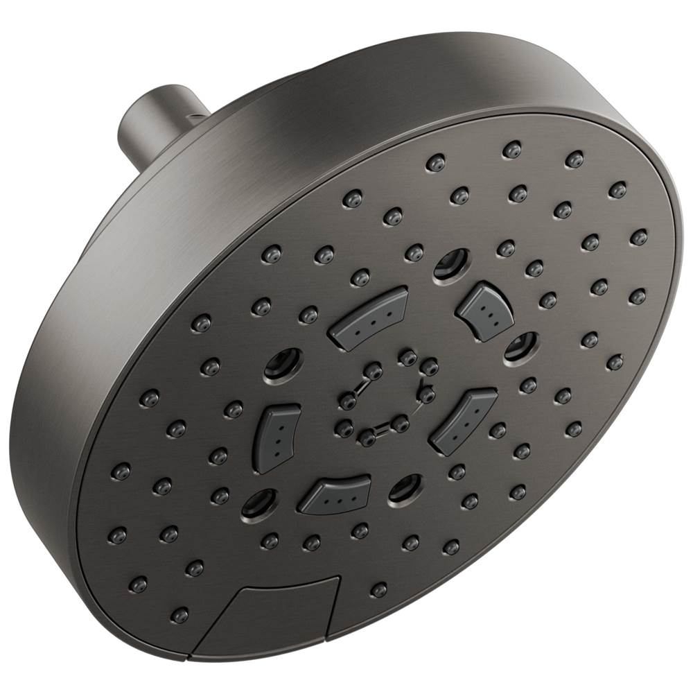Brizo - Universal Showering 7'' Linear Round H2Okinetic Multi-Function Wall Mount Shower Head - 1.75 GPM - Luxe Steel