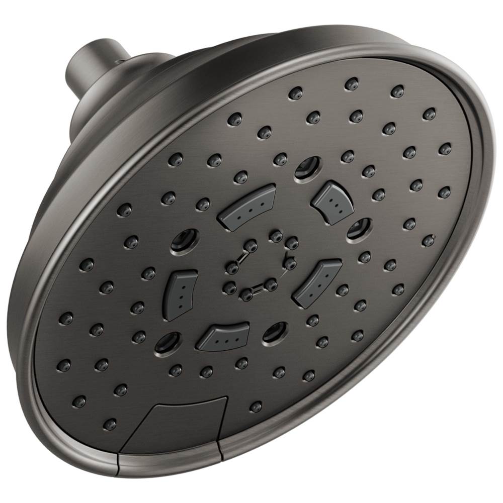 Brizo - Universal Showering 7'' Classic Round H2Okinetic Multi-Function Wall Mount Shower Head - 2.5 GPM - Luxe Steel