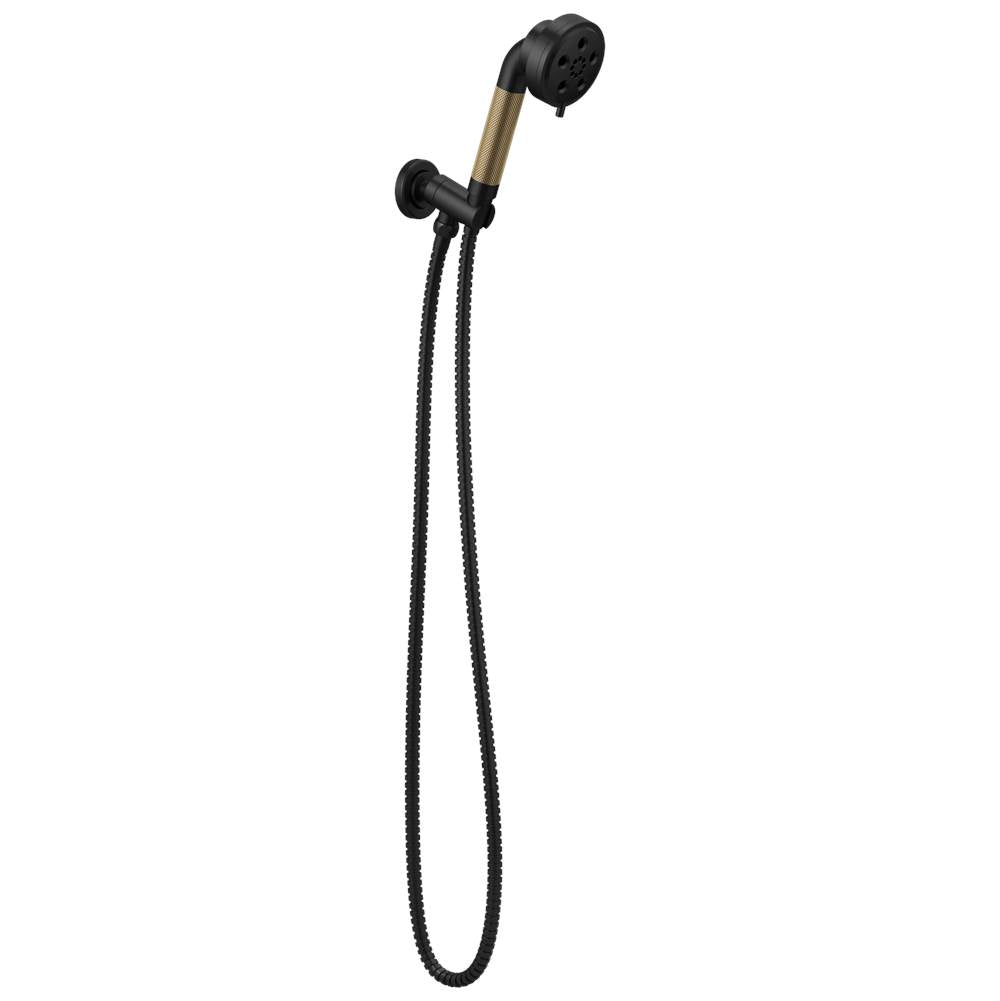 Brizo - Litze Wall Mount Handshower with H2OKinetic Technology - Matte Black With Luxe Gold