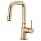 Brizo - Odin Pull-Down Prep Faucet with Square Spout - Less Handle - Luxe Gold