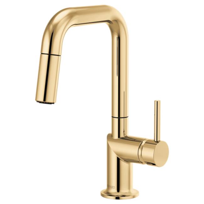 Brizo - Odin Pull-Down Prep Faucet with Square Spout - Less Handle - Polished Gold