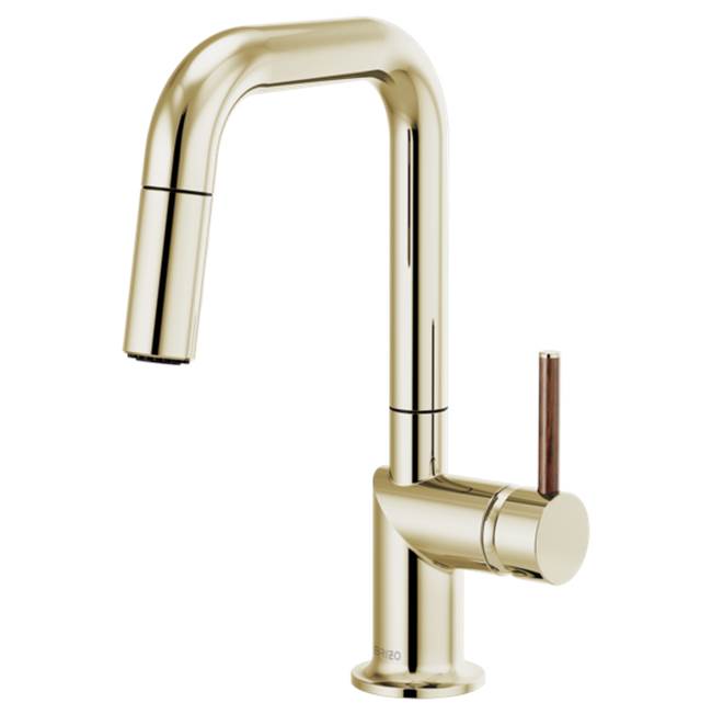 Brizo - Odin Pull-Down Prep Faucet with Square Spout - Less Handle - Polished Nickel