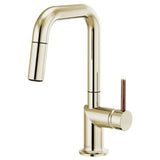 Brizo - Odin Pull-Down Prep Faucet with Square Spout - Less Handle - Polished Nickel