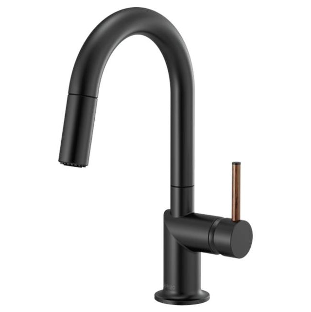 Brizo - Odin Pull-Down Prep Faucet with Arc Spout - Less Handle - Matte Black