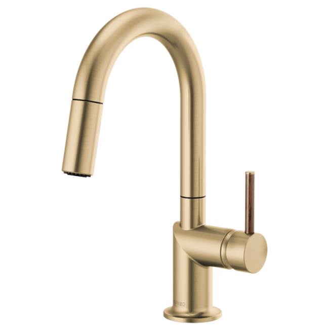 Brizo - Odin Pull-Down Prep Faucet with Arc Spout - Less Handle - Luxe Gold