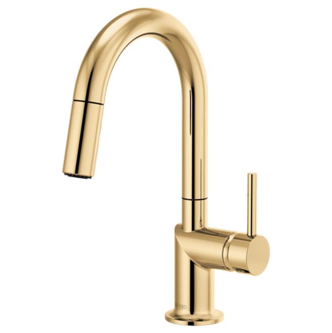 Brizo - Odin Pull-Down Prep Faucet with Arc Spout - Less Handle - Polished Gold