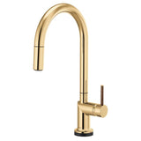 Brizo - Odin SmartTouch Pull-Down Kitchen Faucet with Arc Spout - Less Handle - Polished Gold