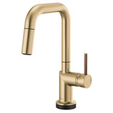 Brizo - Odin SmartTouch Pull-Down Prep Kitchen Faucet with Square Spout - Less Handle - Luxe Gold