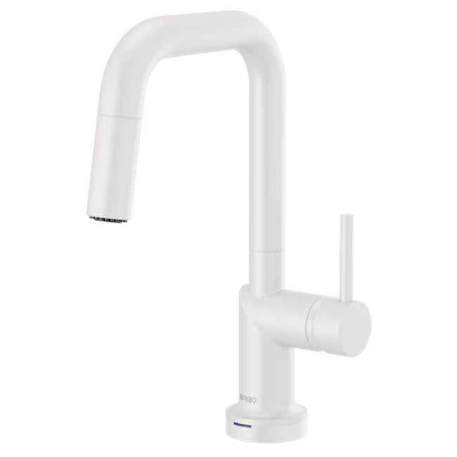Brizo - Jason Wu for BrizoE SmartTouch Pull-Down Prep Kitchen Faucet with Square Spout - Less Handle - Matte White