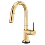 Brizo - Odin SmartTouch Pull-Down Prep Kitchen Faucet with Arc Spout - Less Handle - Polished Gold