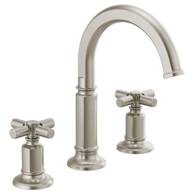 Brizo - Invari Widespread Lavatory Faucet with Arc Spout - Less Handles 1.2 GPM - Luxe Nickel