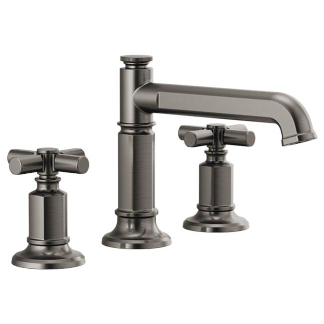 Brizo - Invari Widespread Lavatory Faucet with Column Spout - Less Handles 1.2 GPM - Luxe Steel
