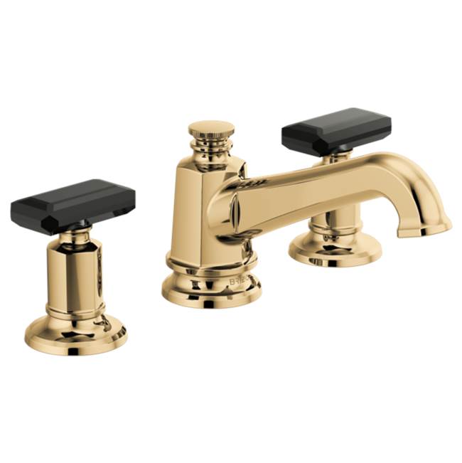 Brizo - Invari Widespread Lavatory Faucet with Angled Spout - Less Handles 1.5 GPM - Polished Gold