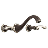 Brizo - Charlotte Two-Handle Wall Mount Lavatory Faucet - Less Handles 1.2 GPM - Cocoa Bronze  With  Polished Nickel