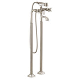 Brizo - Rook Two-Handle Tub Filler Trim Kit with Cross Handles - Luxe Nickel