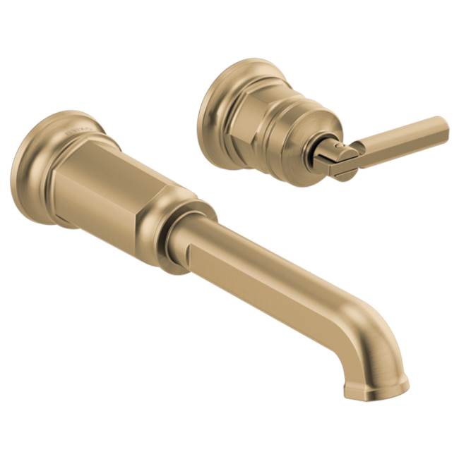 Brizo - Invari Two-Hole, Single-Handle Wall Mount Lavatory Faucet - Less Handle 1.5 GPM - Luxe Gold