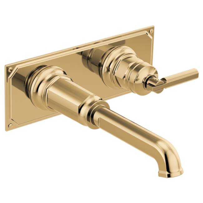 Brizo - Invari Two-Hole, Single-Handle Wall Mount Lavatory Faucet - Less Handle 1.2 GPM - Polished Gold
