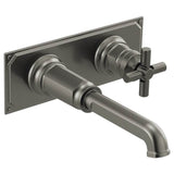 Brizo - Invari Two-Hole, Single-Handle Wall Mount Lavatory Faucet - Less Handle 1.2 GPM - Luxe Steel