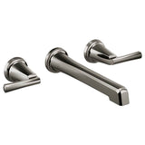 Brizo - LevoirE Two-Handle Wall Mount Lavatory Faucet - Less Handles 1.5 GPM - Brilliance Black Onyx