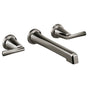 Brizo - LevoirE Two-Handle Wall Mount Lavatory Faucet - Less Handles 1.5 GPM - Brilliance Black Onyx
