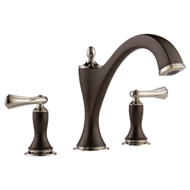 Brizo - Charlotte Roman Tub Faucet - Less Handles - Cocoa Bronze  With  Polished Nickel