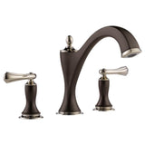 Brizo - Charlotte Roman Tub Faucet - Less Handles - Cocoa Bronze  With  Polished Nickel