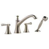 Brizo - Baliza Roman Tub Trim with Hand Shower - Less Handles - Brushed Nickel