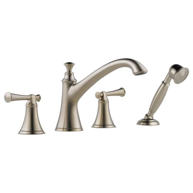 Brizo - Baliza Roman Tub Trim with Hand Shower - Less Handles - Brushed Nickel