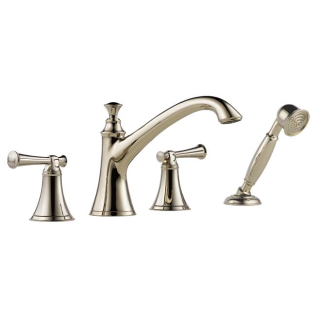 Brizo - Baliza Roman Tub Trim with Hand Shower - Less Handles - Polished Nickel