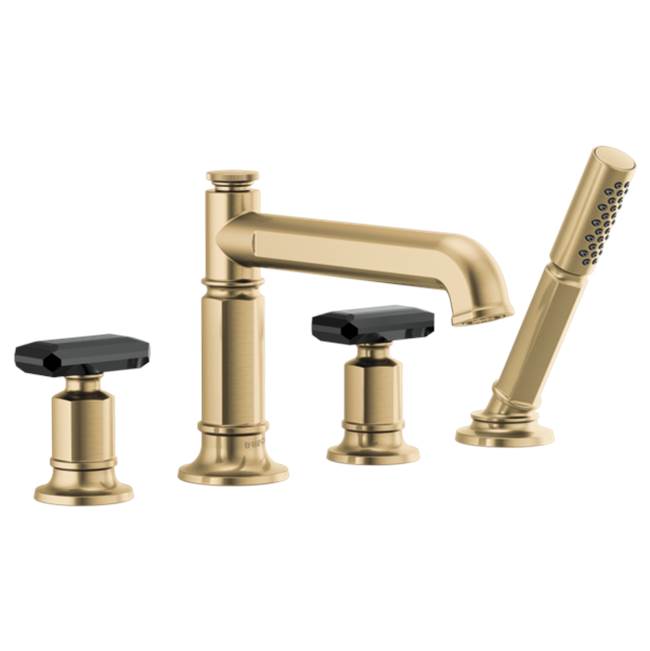 Brizo - Invari Roman Tub Faucet With Handshower - Less Handles - Luxe Gold