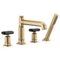 Brizo - Invari Roman Tub Faucet With Handshower - Less Handles - Luxe Gold