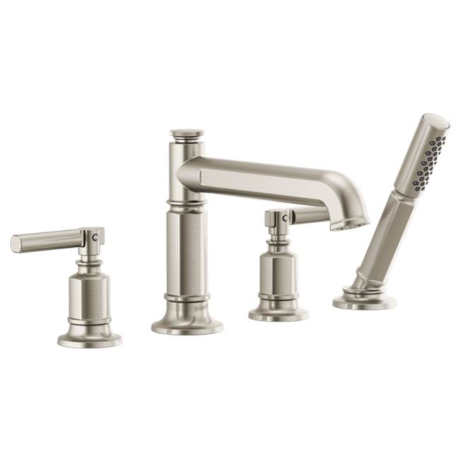 Brizo - Invari Roman Tub Faucet With Handshower - Less Handles - Luxe Nickel