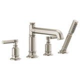 Brizo - Invari Roman Tub Faucet With Handshower - Less Handles - Luxe Nickel