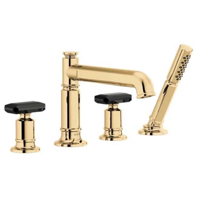 Brizo - Invari Roman Tub Faucet With Handshower - Less Handles - Polished Gold