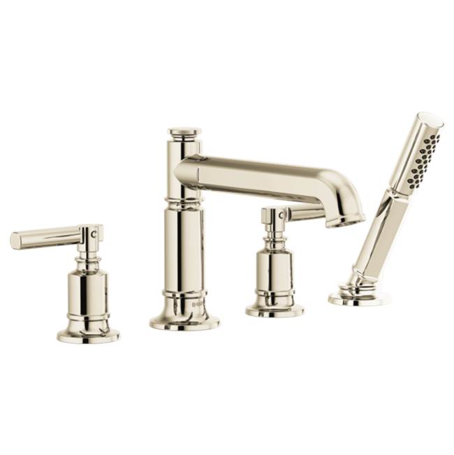 Brizo - Invari Roman Tub Faucet With Handshower - Less Handles - Polished Nickel