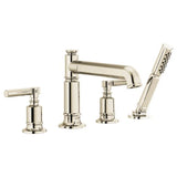 Brizo - Invari Roman Tub Faucet With Handshower - Less Handles - Polished Nickel