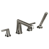 Brizo - LevoirE Roman Tub Faucet With Handshower - Less Handles - Brilliance Black Onyx