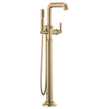 Brizo - Invari Single-Handle Floor Mount Tub Filler - Less Handle - Luxe Gold
