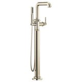 Brizo - Invari Single-Handle Floor Mount Tub Filler - Less Handle - Polished Nickel