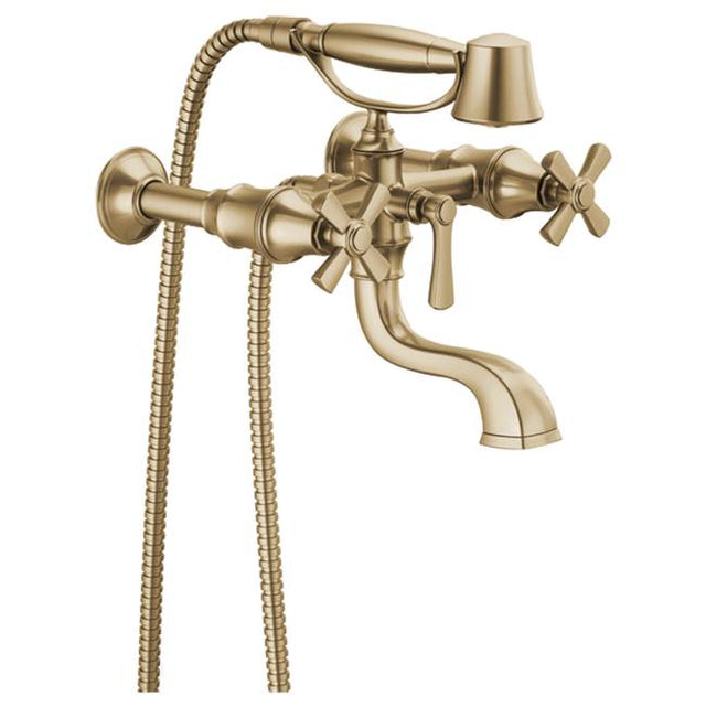 Brizo - Rook Two-Handle Tub Filler Trim Kit with Cross Handles - Luxe Gold