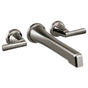 Brizo - LevoirE Two-Handle Wall Mount Tub Filler - Less Handles - Brilliance Black Onyx