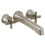 Brizo - LevoirE Two-Handle Wall Mount Tub Filler - Less Handles - Luxe Nickel