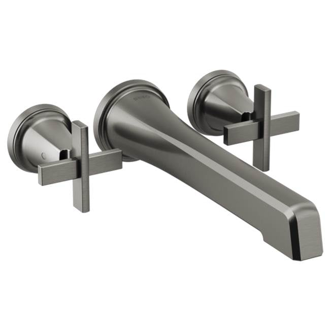 Brizo - LevoirE Two-Handle Wall Mount Tub Filler - Less Handles - Luxe Steel