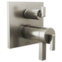 Brizo - Frank Lloyd Wright TempAssure Thermostatic Valve with 6-Function Integrated Diverter Trim - Less Handles - Luxe Nickel