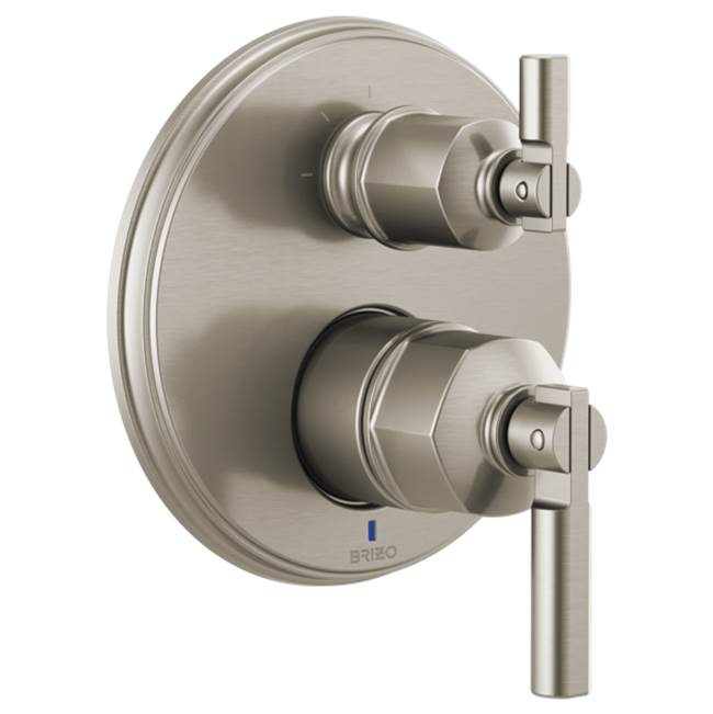 Brizo - Invari Pressure Balance Valve With Integrated 3-Function Diverter Trim - Less Handles - Luxe Nickel