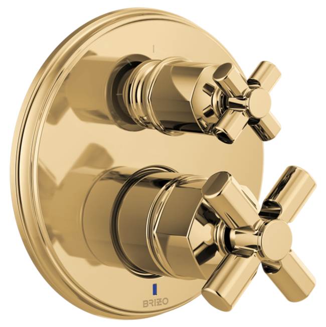 Brizo - Invari Pressure Balance Valve With Integrated 3-Function Diverter Trim - Less Handles - Polished Gold