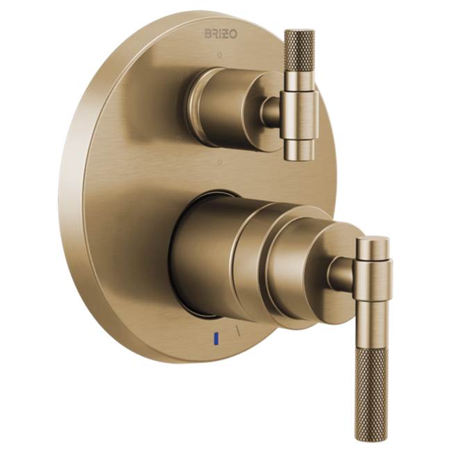 Brizo - Litze Pressure Balance Valve with Integrated 6-Function Diverter Trim - Less Handles - Luxe Gold