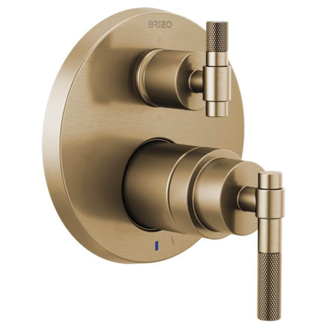 Brizo - Litze Pressure Balance Valve with Integrated 6-Function Diverter Trim - Less Handles - Luxe Gold