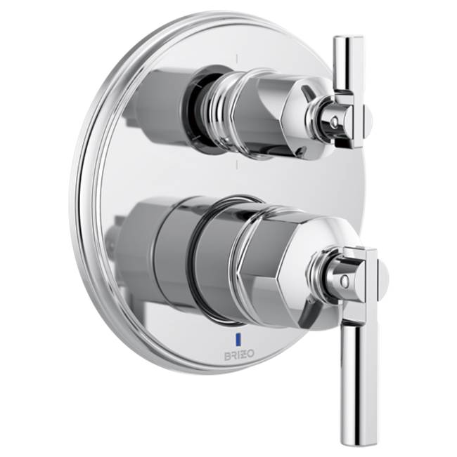 Brizo - Invari Pressure Balance Valve With Integrated 6-Function Diverter Trim - Less Handles - Chrome
