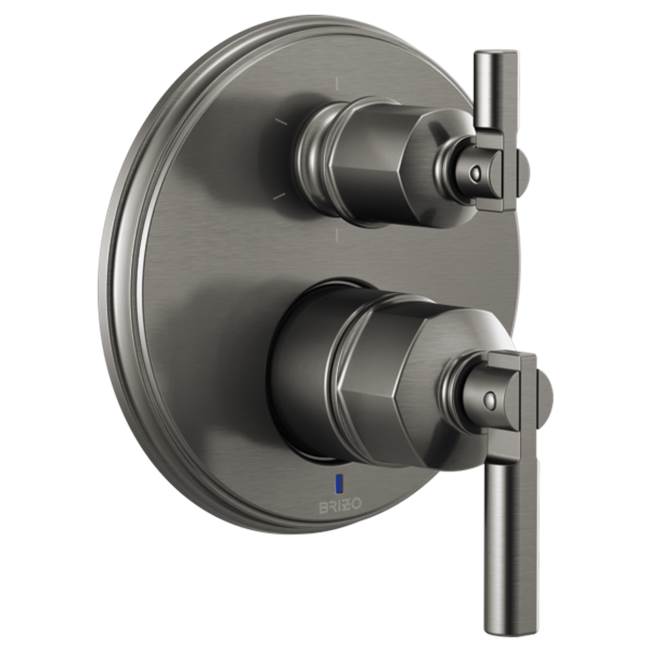 Brizo - Invari Pressure Balance Valve With Integrated 6-Function Diverter Trim - Less Handles - Luxe Steel